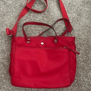 Red Kate Spade tote with crossbody strap!